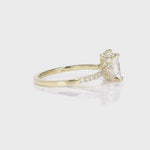 Fortuna Hidden Halo Princess Engagement Ring in Yellow Gold