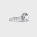 Royalty Vintage Style Round Engagement Ring in White Gold