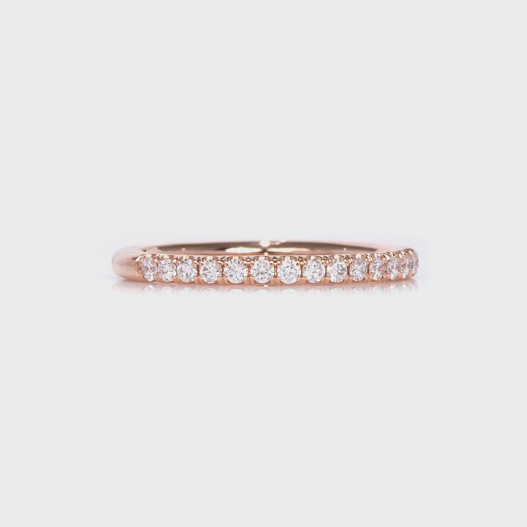 Medium Classic Pave Wedding Band in Rose Gold