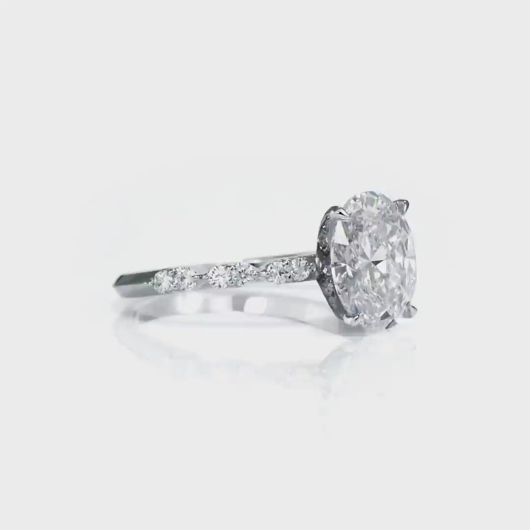 Everlasting Solitaire Oval Engagement Ring in White Gold