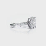 Everlasting Solitaire Oval Engagement Ring in White Gold