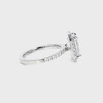 Elinor Halo Emerald Engagement Ring in White Gold