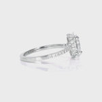 Fortuna Hidden Halo Oval Engagement Ring in White Gold