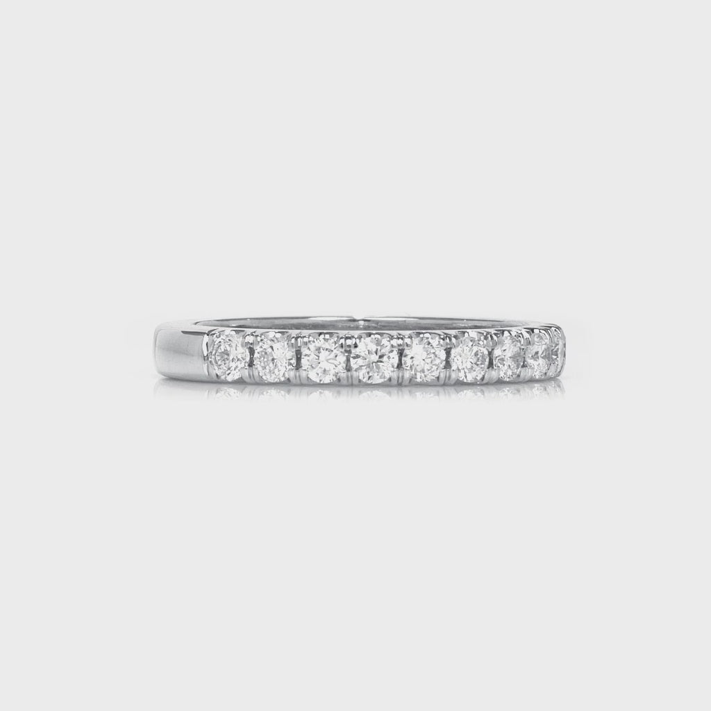 Grande Classic Pave Wedding Band in White Gold