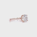 Fortuna Hidden Halo Round Engagement Ring in Rose Gold