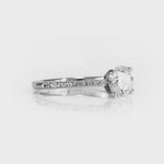Roma solitaire Round Engagement Ring in White Gold