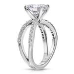 Reverse Shank Solitaire Oval Engagement Ring in White Gold