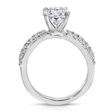 Reverse Shank Solitaire Oval Engagement Ring in White Gold