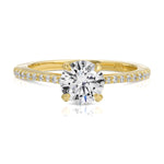 Roma solitaire 1.01 ct Round Engagement Ring in Yellow Gold - The Better Diamonds