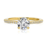 Roma solitaire 1.01 ct Round Engagement Ring in Yellow Gold - The Better Diamonds