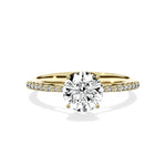 Roma Solitaire 1.01 ct Round Engagement Ring in Yellow Gold - The Better Diamonds