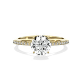 Roma Solitaire 1.01 ct Round Engagement Ring in Yellow Gold - The Better Diamonds