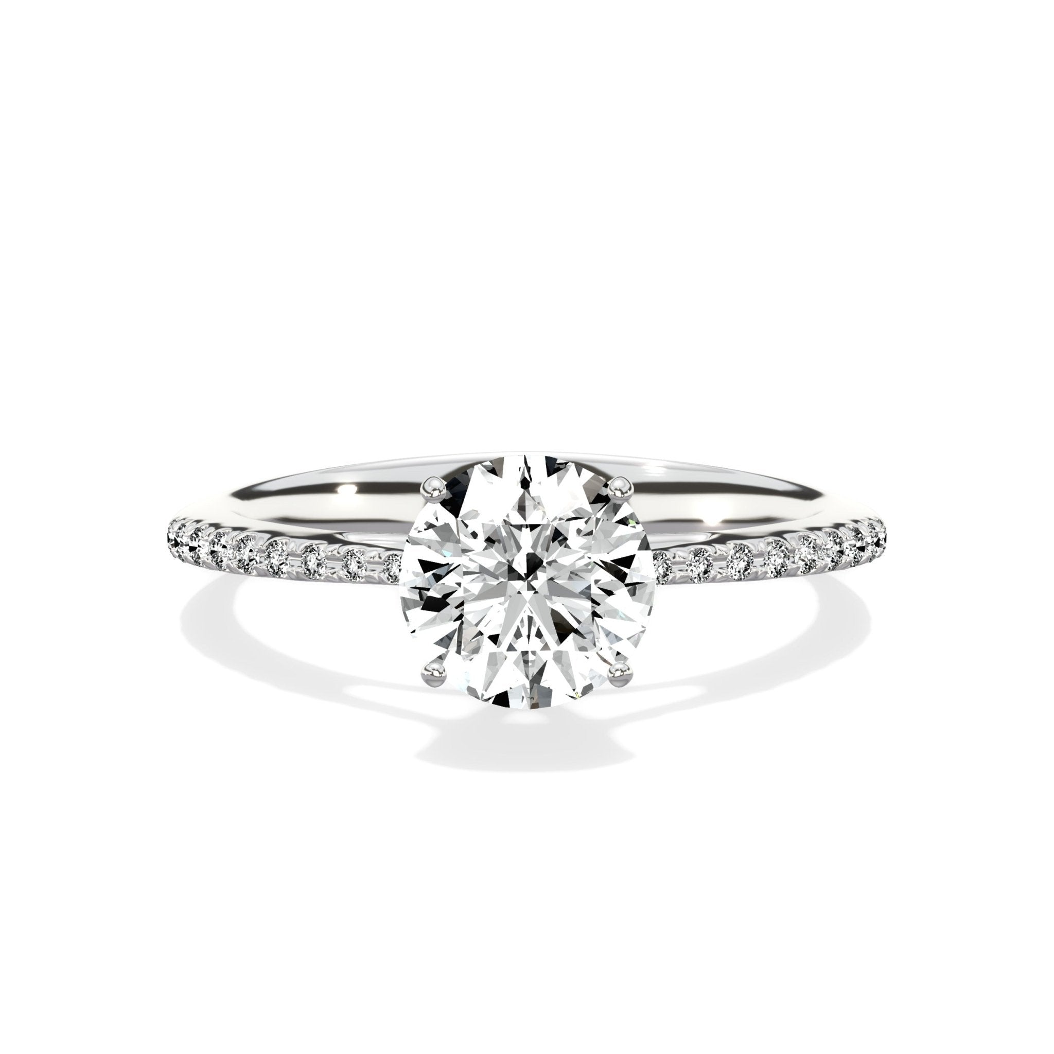 Roma Solitaire 1.05 ct Round Engagement Ring in White Gold - The Better Diamonds