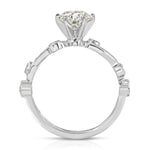 Iris Solitaire Round Engagement Ring in White Gold