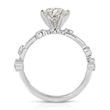 Iris Solitaire Round Engagement Ring in White Gold