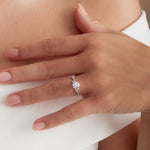 Iris Solitaire Round Engagement Ring in White Gold