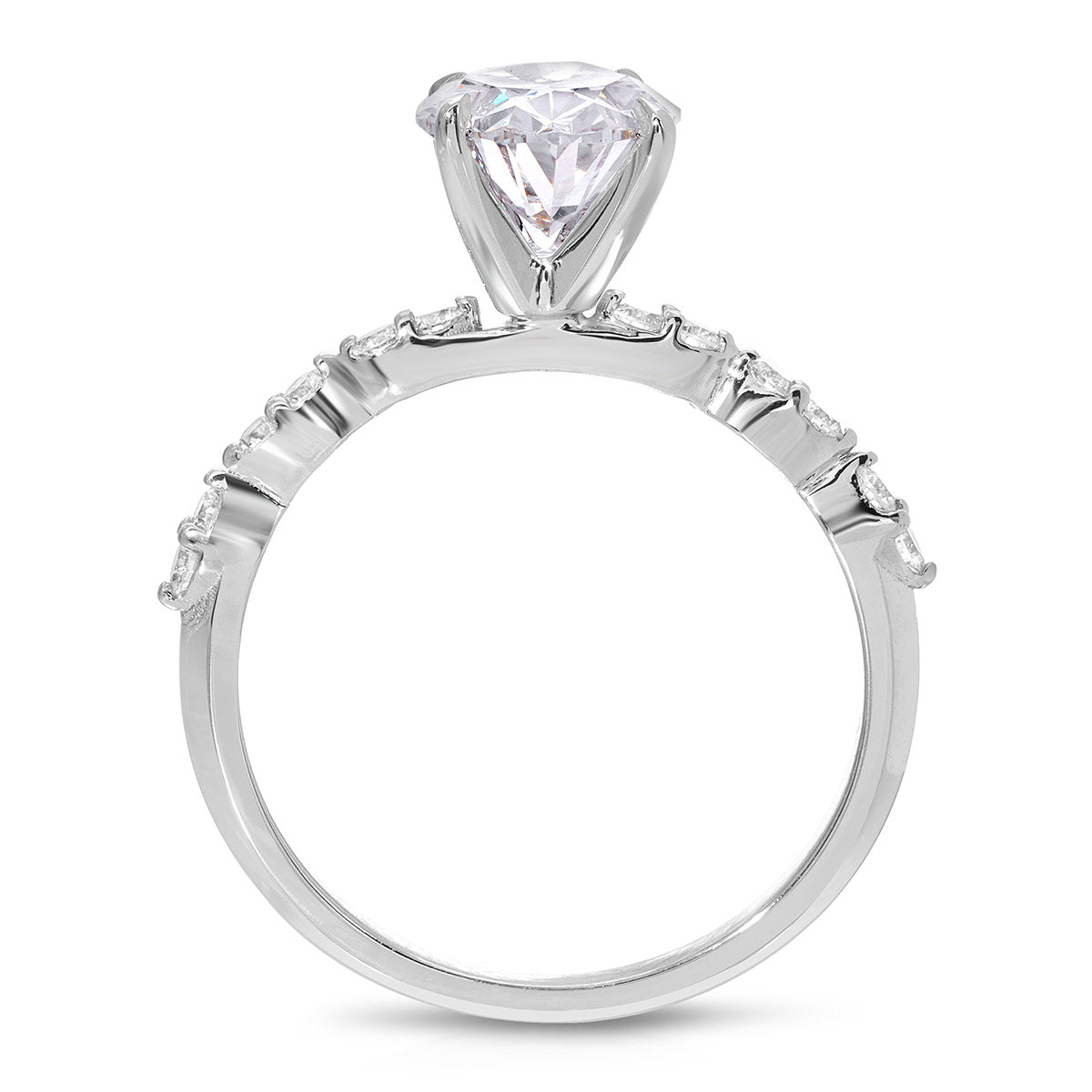 Everlasting Solitaire Oval Engagement Ring in White Gold