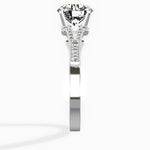 Romantic Vintage Style 1.54 ct Round Engagement Ring in White Gold - The Better Diamonds