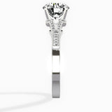 Romantic Vintage Style 1.54 ct Round Engagement Ring in White Gold - The Better Diamonds