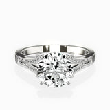 Romantic Vintage Style 1.54 ct Round Engagement Ring in White Gold - The Better Diamonds