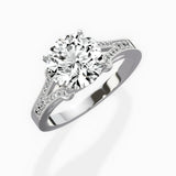 Romantic Vintage Style 1.54 ct Round Engagement Ring in White Gold - The Better Diamonds