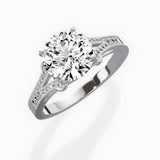 Romantic Vintage Style 1.54 ct Round Lab Grown Diamond Engagement Ring in 14K White Gold - The Better Diamonds