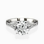 Romantic Vintage Style 1.54 ct Round Lab Grown Diamond Engagement Ring in 14K White Gold - The Better Diamonds