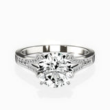 Romantic Vintage Style 1.54 ct Round Lab Grown Diamond Engagement Ring in 14K White Gold - The Better Diamonds