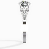 Romantic Vintage Style 1.54 ct Round Lab Grown Diamond Engagement Ring in 14K White Gold - The Better Diamonds