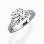 Romantic Vintage Style 1.54 ct Round Lab Grown Diamond Engagement Ring in 14K White Gold - The Better Diamonds