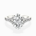Romantic Vintage Style 1.72 ct Oval Engagement Ring in White Gold - The Better Diamonds