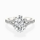 Romantic Vintage Style 1.72 ct Oval Engagement Ring in White Gold - The Better Diamonds