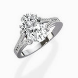 Romantic Vintage Style 1.72 ct Oval Engagement Ring in White Gold - The Better Diamonds