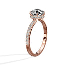 Rose Hidden Halo 1.80 ct Round Engagement Ring in Rose Gold - The Better Diamonds