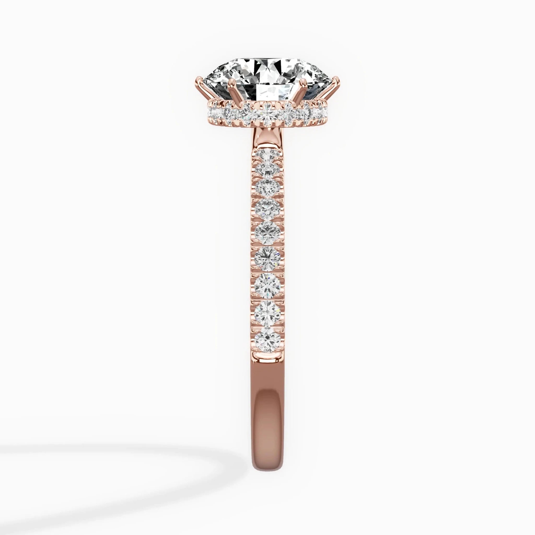 Rose Hidden Halo 1.80 ct Round Engagement Ring in Rose Gold - The Better Diamonds