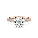 Rose Hidden Halo 1.80 ct Round Engagement Ring in Rose Gold - The Better Diamonds