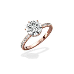 Rose Hidden Halo 1.80 ct Round Engagement Ring in Rose Gold - The Better Diamonds