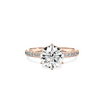 Rose Hidden Halo 1.80 ct Round Engagement Ring in Rose Gold - The Better Diamonds