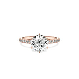 Rose Hidden Halo 1.80 ct Round Engagement Ring in Rose Gold - The Better Diamonds