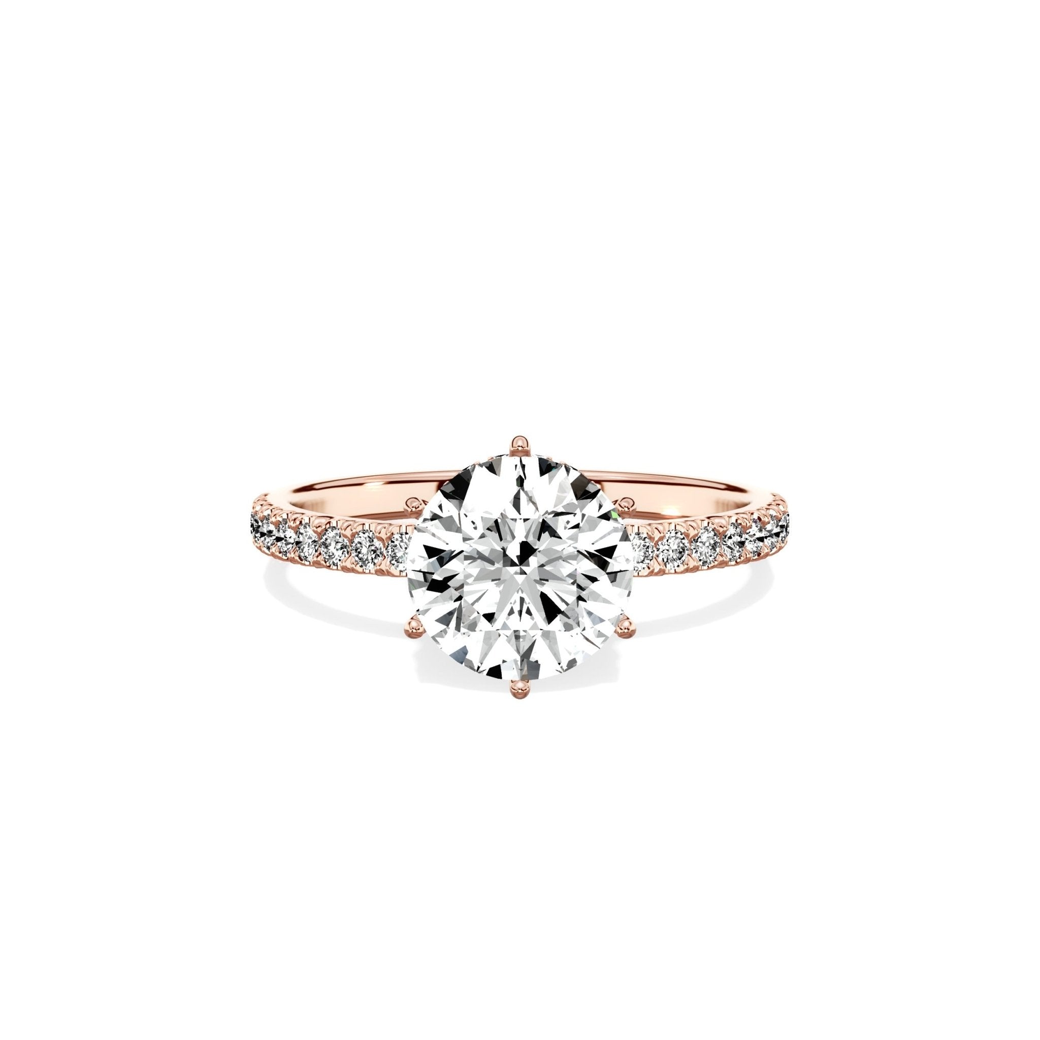 Rose Hidden Halo 1.80 ct Round Engagement Ring in Rose Gold - The Better Diamonds