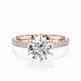 Rose Hidden Halo 1.80 ct Round Engagement Ring in Rose Gold - The Better Diamonds