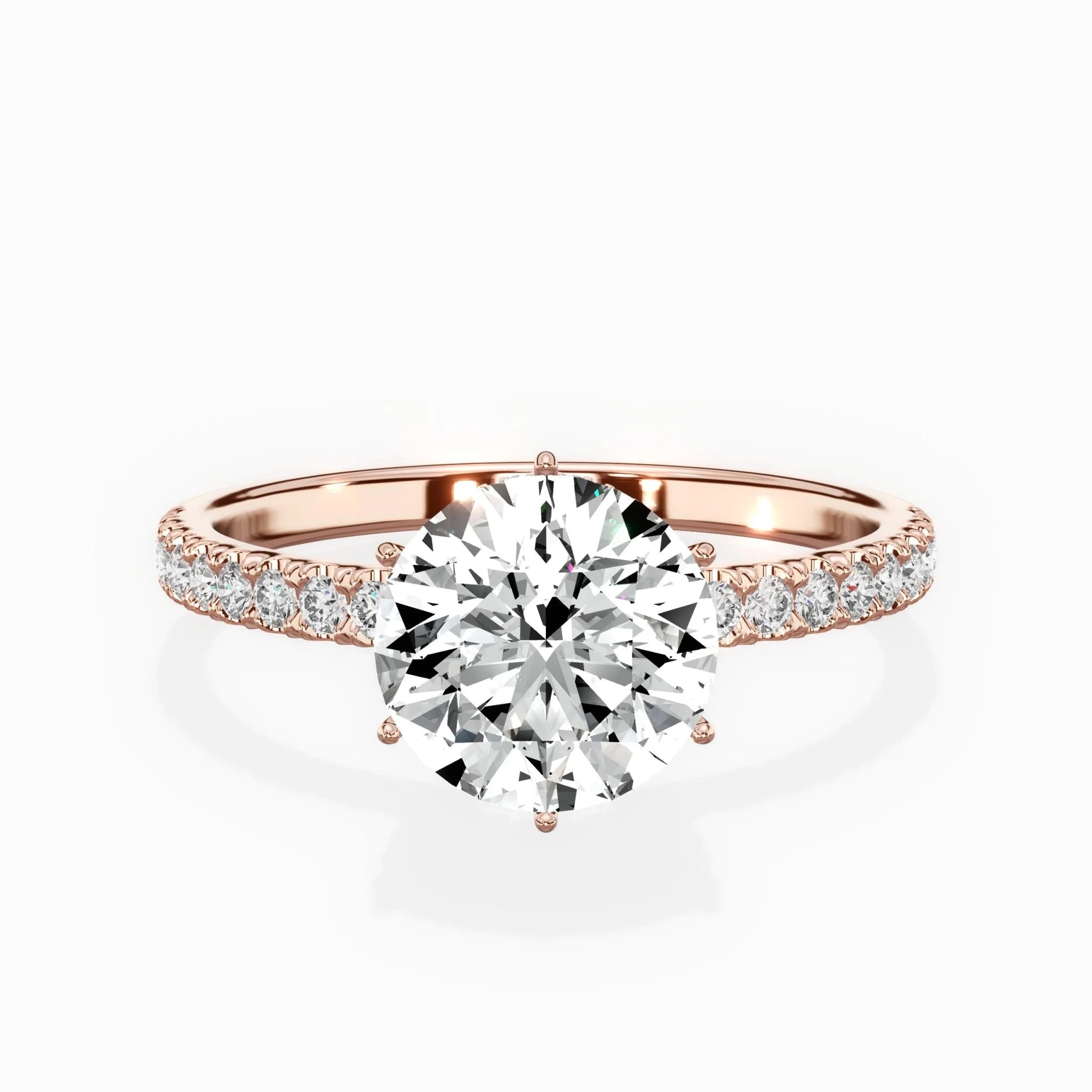 Rose Hidden Halo 1.80 ct Round Engagement Ring in Rose Gold - The Better Diamonds