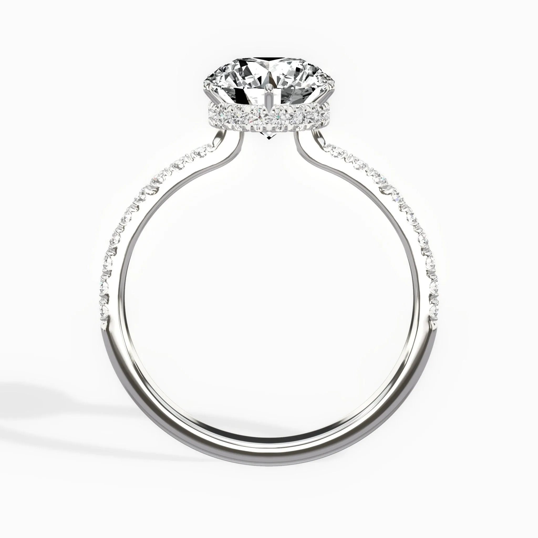 Rose Hidden Halo 1.80 ct Round Engagement Ring in White Gold - The Better Diamonds