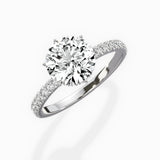 Rose Hidden Halo 1.80 ct Round Engagement Ring in White Gold - The Better Diamonds