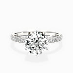 Rose Hidden Halo 1.80 ct Round Engagement Ring in White Gold - The Better Diamonds