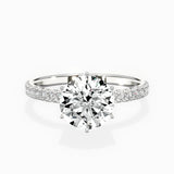 Rose Hidden Halo 1.80 ct Round Engagement Ring in White Gold - The Better Diamonds