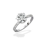 Rose Hidden Halo 1.80 ct Round Engagement Ring in White Gold - The Better Diamonds