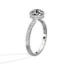 Rose Hidden Halo 1.80 ct Round Engagement Ring in White Gold - The Better Diamonds