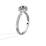 Rose Hidden Halo 1.80 ct Round Engagement Ring in White Gold - The Better Diamonds