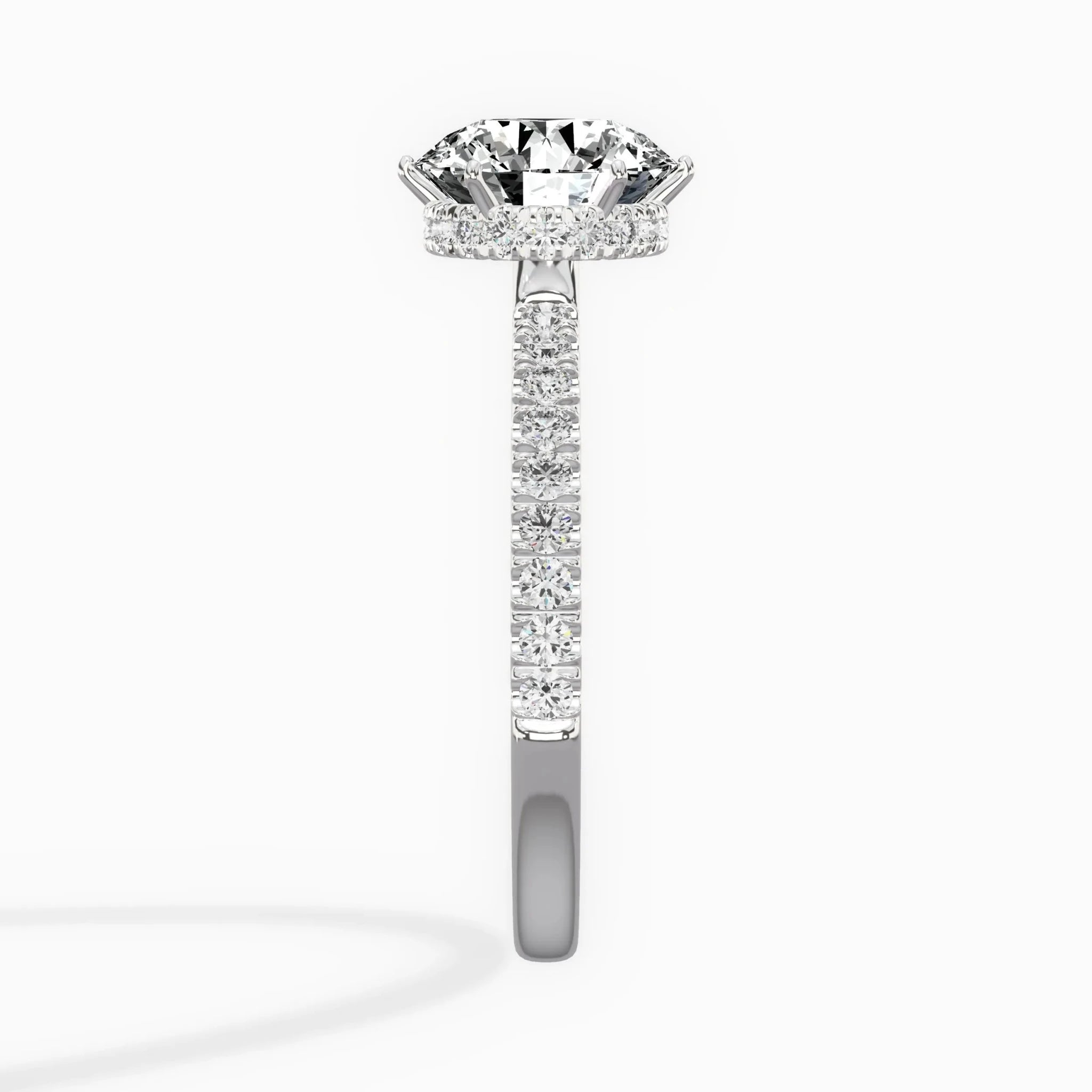 Rose Hidden Halo 1.80 ct Round Engagement Ring in White Gold - The Better Diamonds